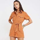 URBAN OUTFITTERS BDG SPICE STEVE PLAYSUIT ORANDE SMALL NEW FREE UK PP RRP 75