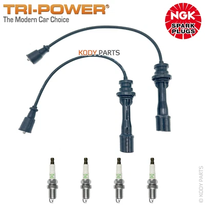 TRI-POWER IGNITION LEADS & NGK SPARK PLUGS - for Mazda 323 Astina BJ 1.6L (ZM) - image 1 of 2
