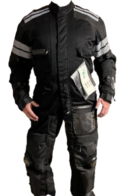 Men's Teiz Full Body Full Zip Armor Motorcycle Suit Style CC-A Black-Large - Image 1 of 4