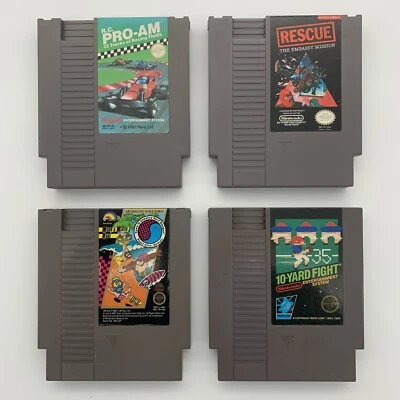 Lot Of 4 NES: T & C Surf Designs, Pro-AM, Rescue, 10-Yard *Authentic & Working* - Image 1 of 4