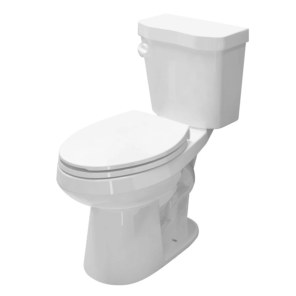 HOROW 17.5 inches Extra Tall Elongate Two Piece Toilet Front Side Flush White - Image 1 of 4