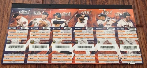 2017 Astros Full Un Used Season Ticket YOU PICK Game Altuve Bregman World Series Cover