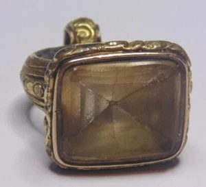 ANTIQUE LARGE CITRINE FOB PENDANT - Picture 1 of 3