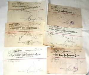 6 recibos de carga originales de 1900 Upper Delaware River Transportation Co. Waybill - Imagen 1 de 6