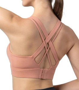 High Impact Sports Bras for Women, Criss Cross Sports Running Bra (Pink,Size:XL) - Picture 1 of 6