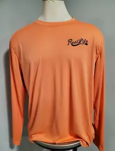 Mens Reel Life Long Sleeve Fishing T-Shirt Coral/Orange Size XXL ~ Nice! - Picture 1 of 6