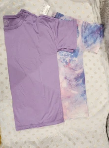 Childrens Place Girls T-Shirts Purple And Tie Dye Lot Of 2 SizeL10/12 - XXL/16 - Picture 1 of 5