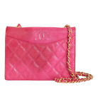Chanel Vintage Hot Pink Genuine Lizard Leather Envelop Style Flap Shoulder Bag W