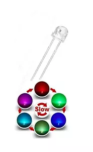 Lampadina luci led 5mm RGB lampeggiante lento per elettronica 3V 20 MA - Foto 1 di 8