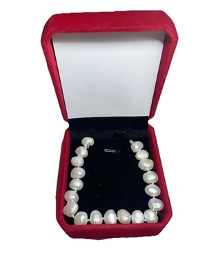 Bracciale in perle d’acqua dolce con chiusura in argento 925. - Immagine 1 di 4