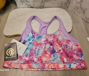 Girls XL Champion Stretch Athletic Sports Bra Duo Dry Underwear PINK/PURPLE - Picture 1 of 3