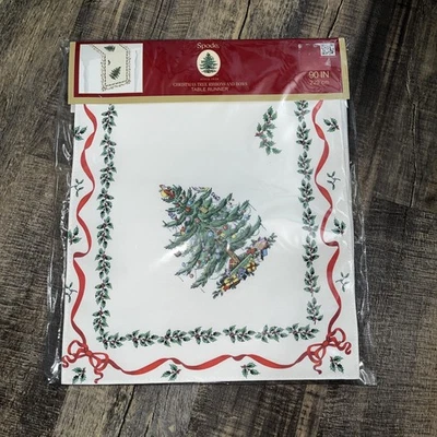 NEW Spode Holiday Christmas Tree Ribbons and Bows Table Runner 90" SEALED - Image 1 of 4