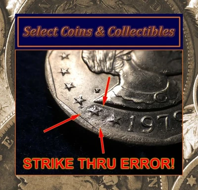 Mint Error 1979-P Susan B. Anthony Dollar Coin with Strike Thru Error! #3536 - Image 1 of 4