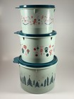 Limited Edition Tupperware Christmas Holiday One Touch Stacking Canister Set New