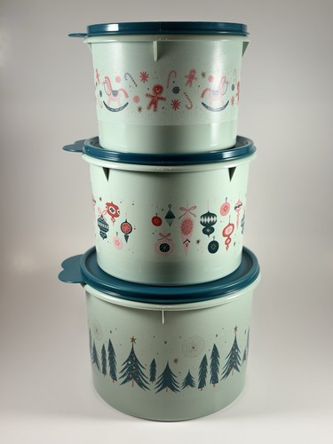 Limited Edition Tupperware Christmas Holiday One Touch Stacking ...