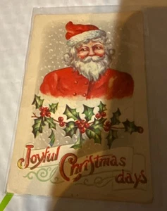 Weihnachtsmann Freudige Weihnachtstage Vintage Postkarte - Bild 1 von 2