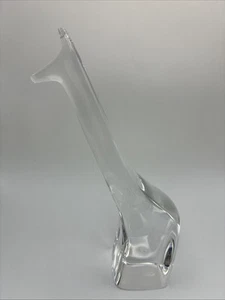 Vtg Baccarat France Crystal 7.5” Giraffe Figurine Etch Signed Handmade 16oz - Picture 1 of 9
