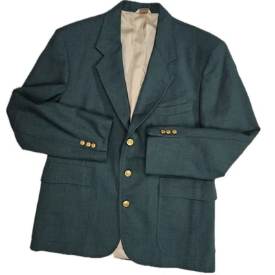 Abrigo Blazer Chaqueta Deportivo Orvis Para Hombre Vintage Años 40 Tweed Verde Lana Dorado 3 Botones Foto 1 de 4