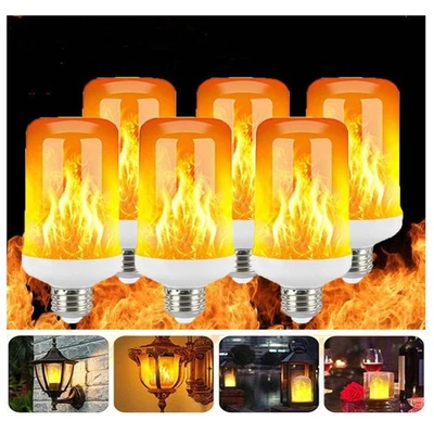 LED Flame Effect Light Bulbs 4Modes Flickering Light E27 Bulb Standard F7C0 - Image 1 of 4