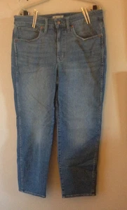 Jeans Madewell 14 16 W Stovepipe Azul Denim 98% Algodón Lavado Ligero Tobillo Curvilíneo - Imagen 1 de 16