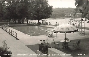 Green Lake Baptist Assembly Pool Wisconsin Vintage RPPC Postkarte LP17 - Bild 1 von 2