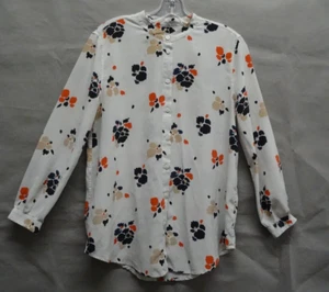 Equipment Femme Shirt Womens Medium Beige Silk Blossoms Blouse Floral Ladies Top - Picture 1 of 10