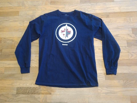 Winnipeg Jets Long Sleeve Team Logo T-Shirt Reebok NHL Men's Large Cover