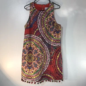Nicole Miller Multi Bold Large Print At Knee Dress Womens Size 12 - Picture 1 of 4