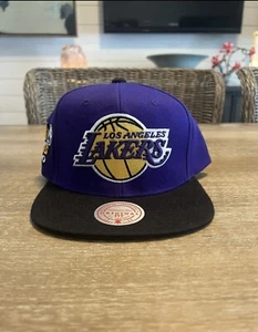 Los Angeles Lakers Snapback Hat Cap Mitchell & Ness 2000 NBA FINALS XL Patch NWT - Picture 1 of 5