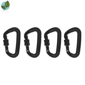 Set of 4 Carabiners 304 Heavy Duty 12KN 3.2 Inch Locking D Ring Shape Rock - Picture 1 of 11