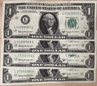 1963 $1 Bill Set Of 4 In Almost Uncirculated Condition Check M/Other Items List