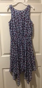 H&M Girls Patterned Dress Purple Cheetah Print Dress US 11-12 YR - Picture 1 of 3