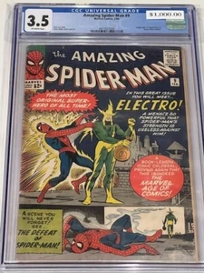 Amazing Spider-Man 9 (CGC 3.5) Origin and 1st app Electro Lee Ditko 1964 Marvel - Picture 1 of 2