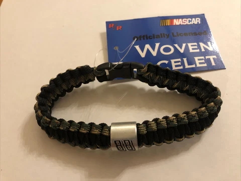 Nascar Dale Earnhardt Dale Jr Woven Bracelet 88 Black Green Officially Licensed Cover