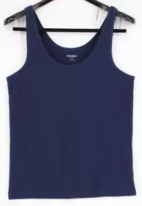Old Navy Women's Ribbed Tank Top XL Slim Fit Navy Blue Sleeveless Shirt - Picture 1 of 7