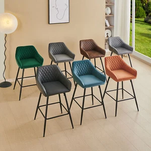 1/2/4X Breakfast Bar Stools Velvet Padded Bar Chairs Seat Kitchen Pub Stool UK - Picture 1 of 165