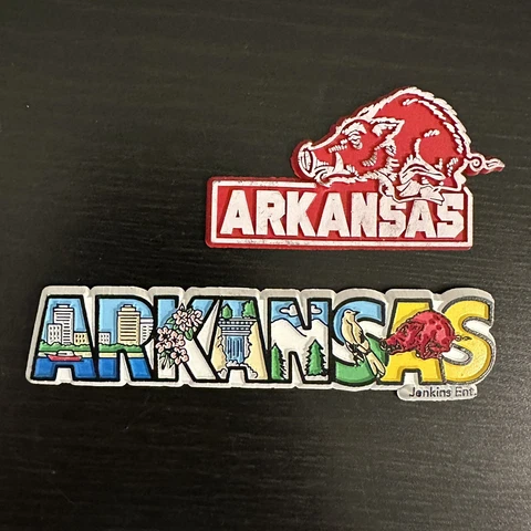 2x Vintage Arkansas State Razorbacks Refrigerator Fridge Magnet NCAA Football Cover