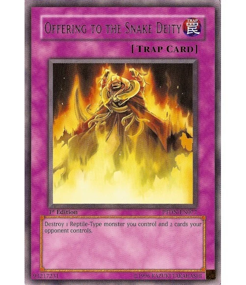 Yugioh - Offering to the Snake Deity (Rare) (1st Edition) - PTDN-EN077 P - Image 1 of 1