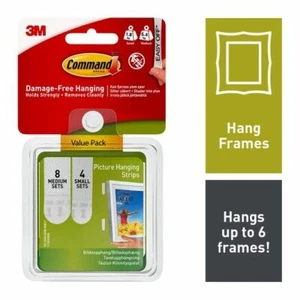 Picture Hanging Strips Value Pack Damage Free Command 17203 Small & Medium - Picture 1 of 3