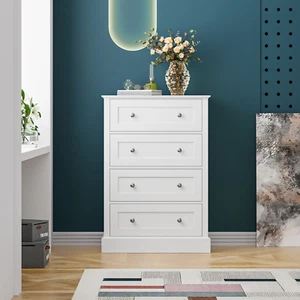 VERTICAL DRESSERS with 4 Drawers, Wood White/Grey Available - Picture 1 of 10