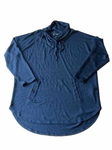 Banana Republic Luxespun Tunika Top schwarz Kutte Kordelzug große Kängurutasche - Bild 1 von 6