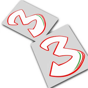 Max Biaggi #3 adesivi numerici decalcomanie moto grafica x2 versione bianca - Foto 1 di 3