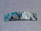 Vintage Blue Flower Pattern  Lucite Barrette Hair Clip C1990s 4¼ Inch Mint