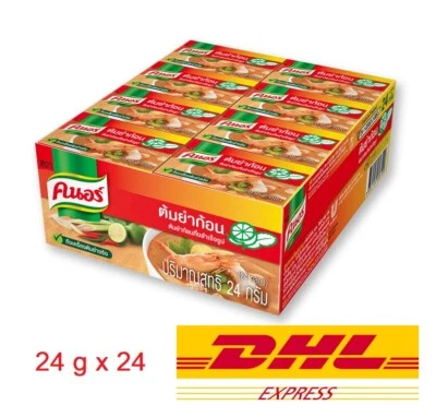 24 x Knorr Tom Yum Zuppa Brodo Cubetti Condimento Facile Cottura per Alimenti Thailandesi 24 g - Immagine 1 di 4