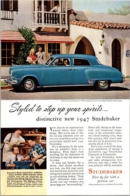 PRINT AD 1946 1947 Studebaker Commander Regal De Luxe 4 Door Sedan 6.5 x 10 - Image 1 of 3