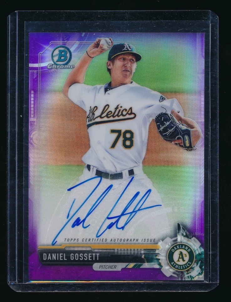 DANIEL GOSSETT 2017 BOWMAN CHROME PROSPECT PURPLE REFRACTOR RC AUTO 076/250 - Image 1 of 1