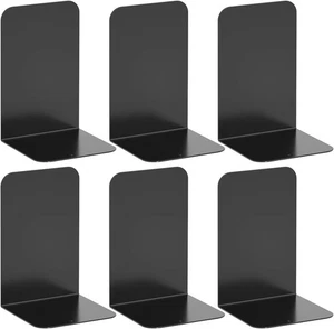VEINE Buchstütze, Buchstützen aus schwarzem Metall, Enden für 3 Paar Buchstützen - Bild 1 von 8