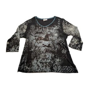 Camiseta Top Pinturas Rupestres Prehistóricas Símbolos Nativos Americanos XXL Plus - Imagen 1 de 8