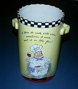 Enfriador portabotellas de vino de chef francés MUD PIE "Me encanta cocinar con vino..." - Imagen 1 de 5