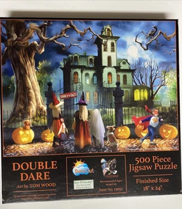 Puzzle Halloween 500 pezzi doppio coraggio Sunsout - Foto 1 di 3